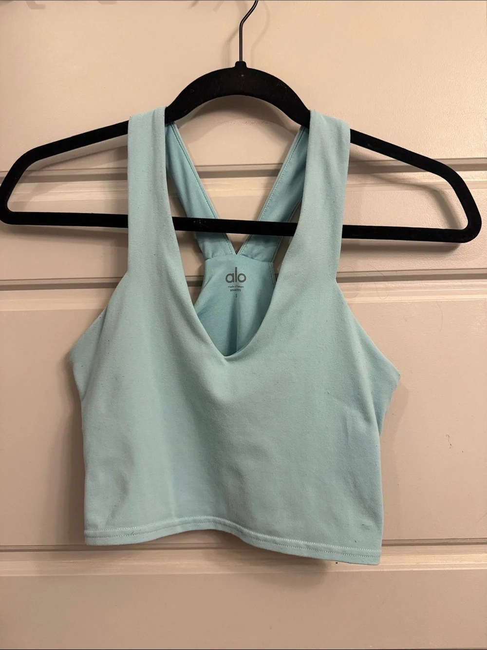 Alo Yoga Airbrush Real Bra Tank in Blue Quartz small